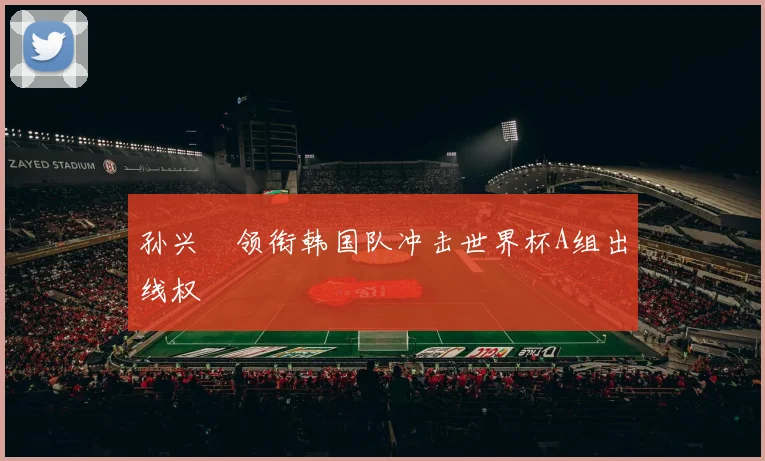 孙兴慜领衔韩国队冲击世界杯A组出线权